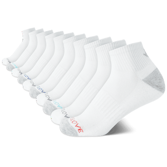 Body Glove Boys' Socks - 10 Pack Performance Cushion Athletic Quarter Cut Socks - Kids Running Socks