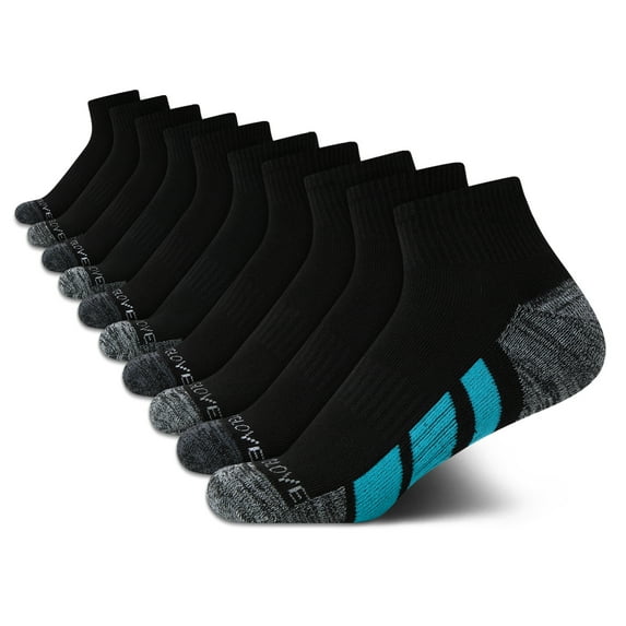 Body Glove Boys' Socks - 10 Pack Performance Cushion Athletic Quarter Cut Socks - Kids Running Socks