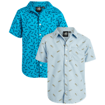 Body Glove Boys' Woven Shirt - Short Sleeve Button Down Summer Beach Shirt (1 or 2 Pack, S-XL)