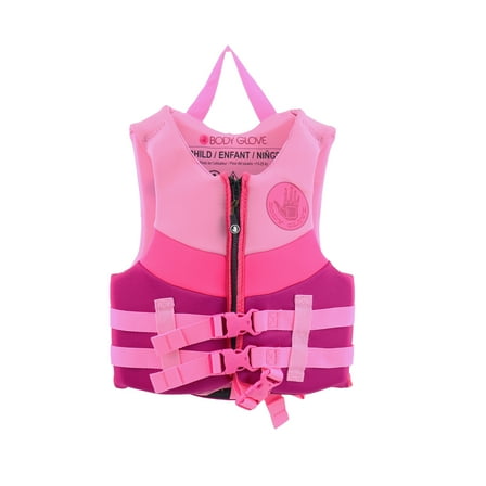 Body Glove Child's Neoprene PFD Life Jacket and Vest, Girl, 33-55 lbs., Pink