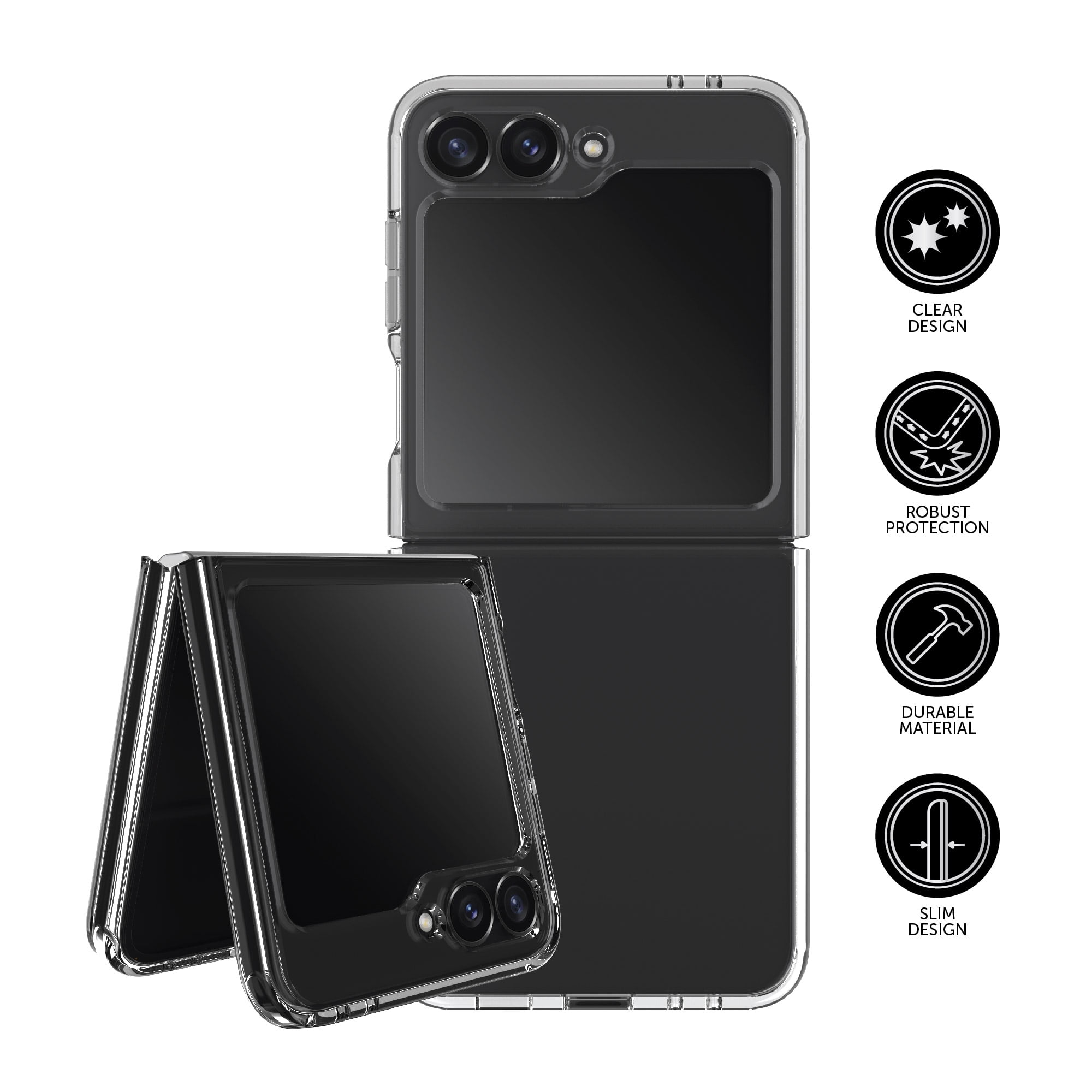 Cover Honor X7 Con Specchio E Clear View: Custodia Flip A Libro Con Supporto, Full Body Protettiva - Nero