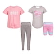 thumbnail image 1 of Body Glove Clothes Girls’ 4-Piece Active Outfit Set – Includes 2 Graphic Tees, Jogger Pants & Shorts, Comfortable Everyday Clothing for Toddler to Big Girls Sizes (2T-12), 1 of 9