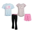 thumbnail image 1 of Body Glove Clothes Girls’ 4-Piece Active Outfit Set – Includes 2 Graphic Tees, Jogger Pants & Shorts, Comfortable Everyday Clothing for Toddler to Big Girls Sizes (2T-12), 1 of 8