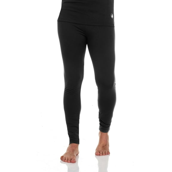 Body Glove Fleece Lined Thermal Leggings for Men - Winter Long Johns Base Layer Performance Underwear - Mens Insulated Bottom, Black/2XL