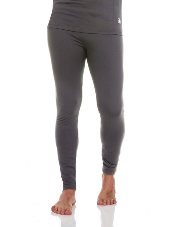 Fleece Lined Thermal Leggings for Men - Winter Long Johns Base Layer Performance Underwear - Mens Insulated Bottom, Grey/M