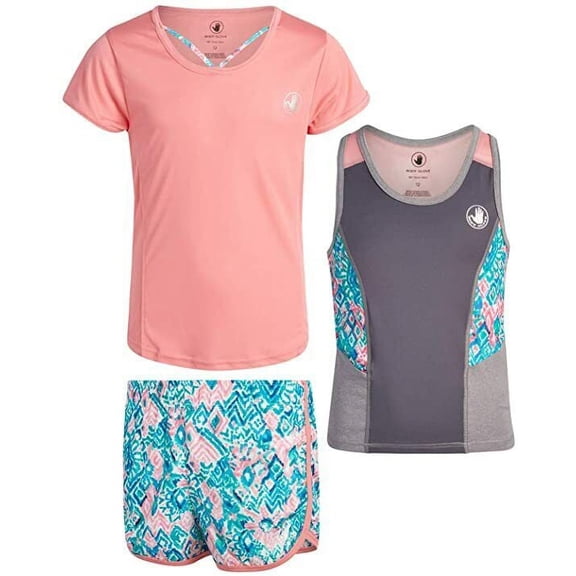 Body Glove Girls Active Short Set with Matching Tank Top and T-Shirt 10