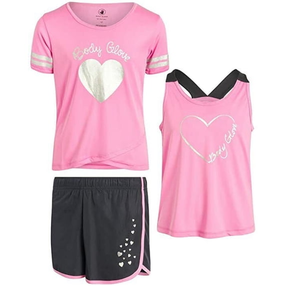 Body Glove Girls Active Short Set with Matching Tank Top and T-Shirt 4