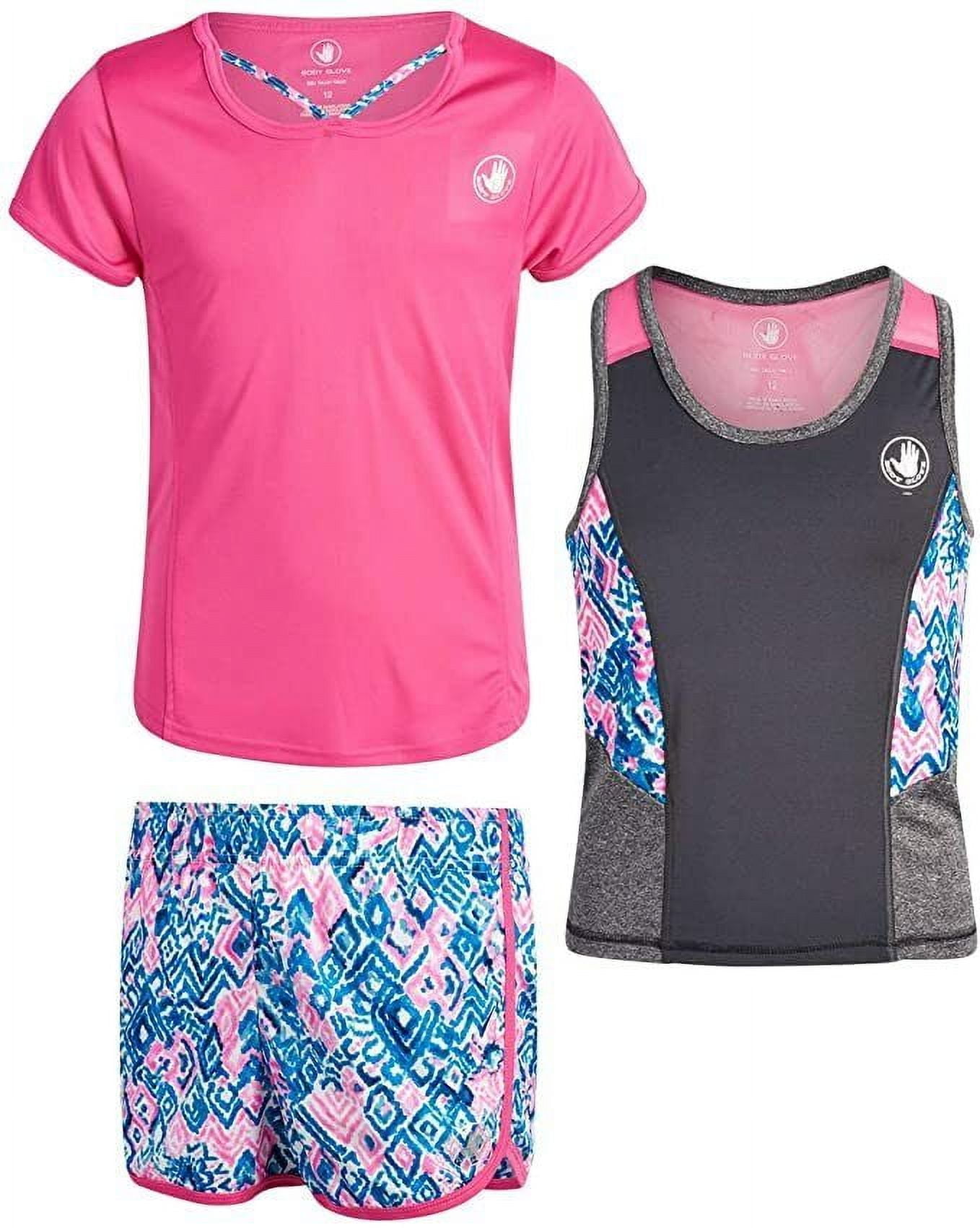 Body Glove Girls Active Short Set with Matching Tank Top and T-Shirt 4