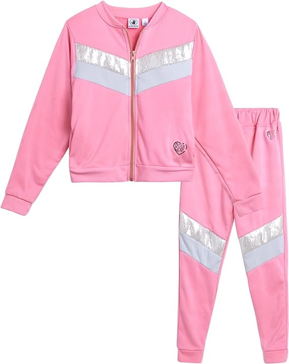 Body Glove Girls’ Jogger Set 2 Piece Fleece Sweatshirt and Sweatpants