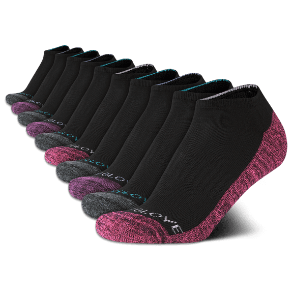 Body Glove Girls' Socks - 10 Pack Performance Cushion Athletic No Show Ankle Socks