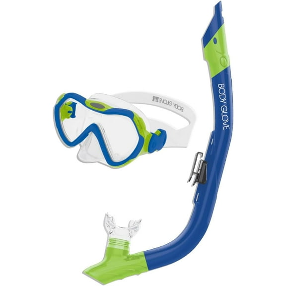 Body Glove Grape Adult Mask and Snorkel Combo for Snorkeling, Diving, and Swimming-Adult-Tempered Glass-Silicone-Flex Tube-Snorkel Dry top-Splash Guard-