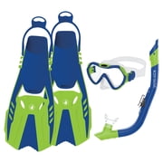 Body Glove Aquatic Grape Youth Mask Fins and Snorkel Set for Snorkeling, Diving, and Swimming -L/XL-Tempered Glass-Silicone-Flex Tube-Snorkel Dry top-Splash Guard-Travel Bag
