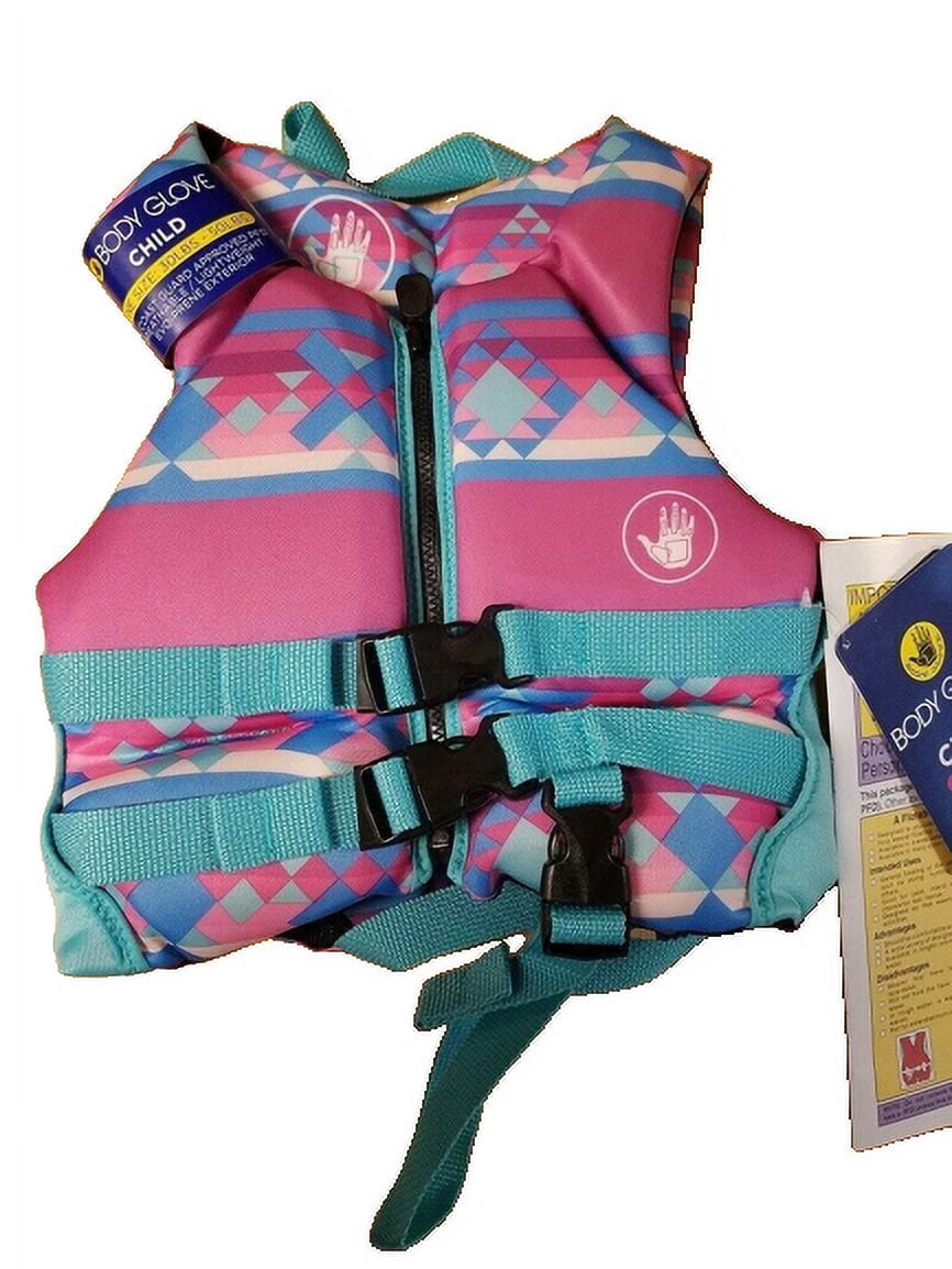 Body Glove Infant Girls Life Jacket, 3050 lbs, Pink/Blue