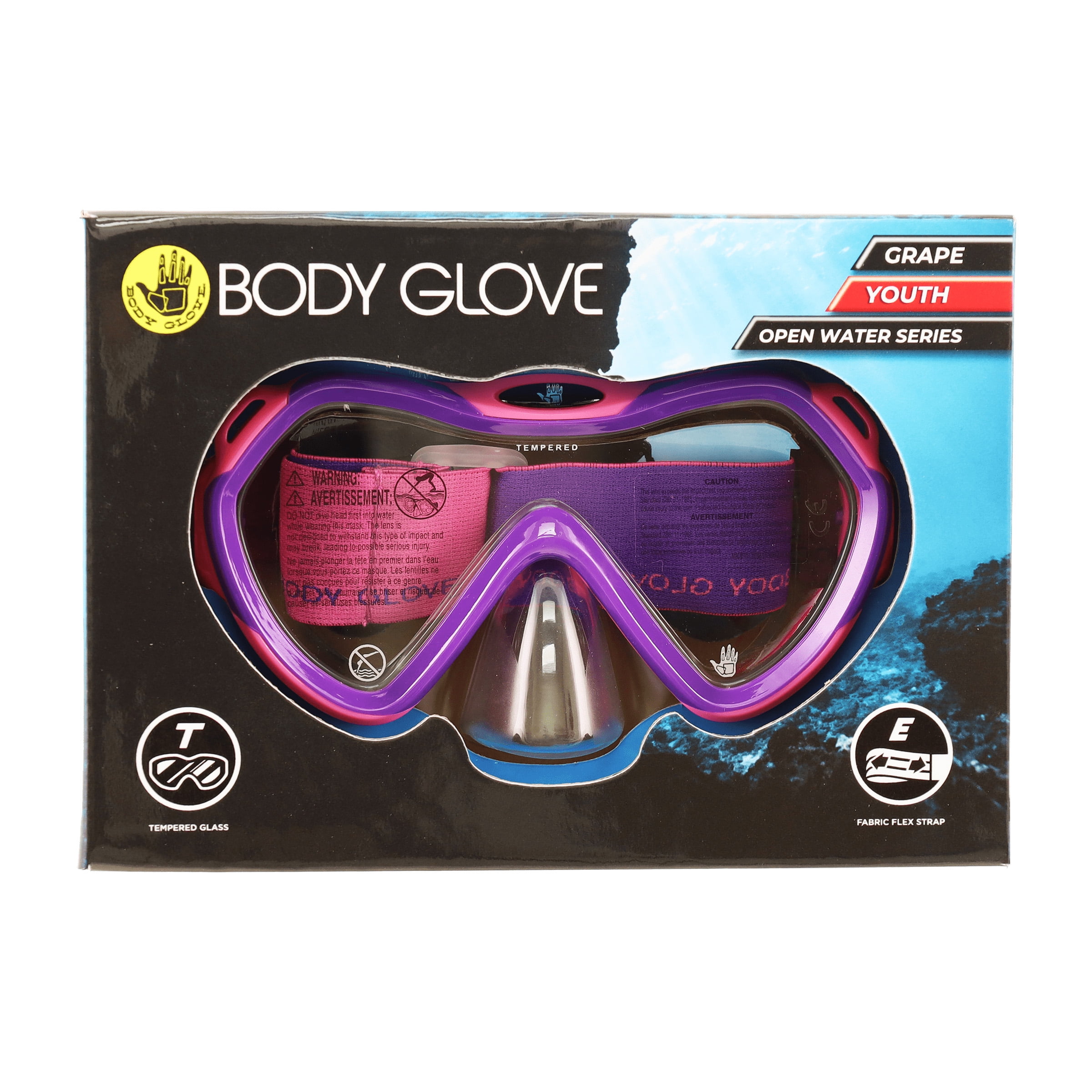 Body Glove Junior Grape Swimming Diving Snorkeling Mask, Pink