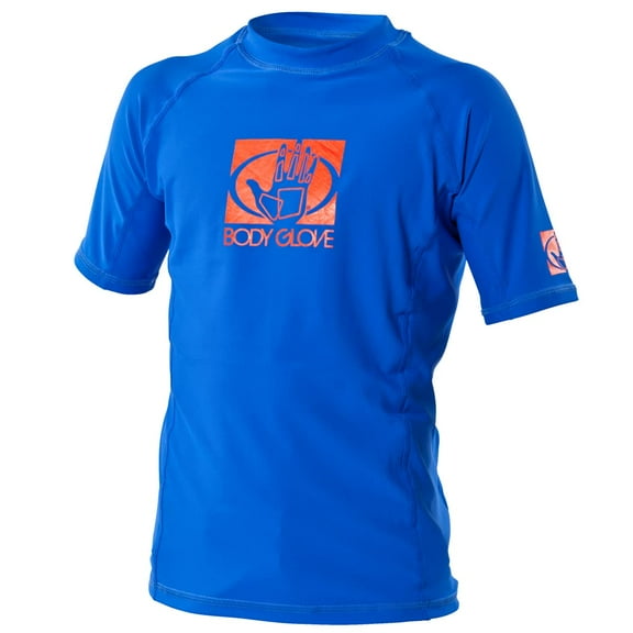 Body Glove Juniors Short Arm Fitted Rashguard, Male. Junior, Royal Blue, 6