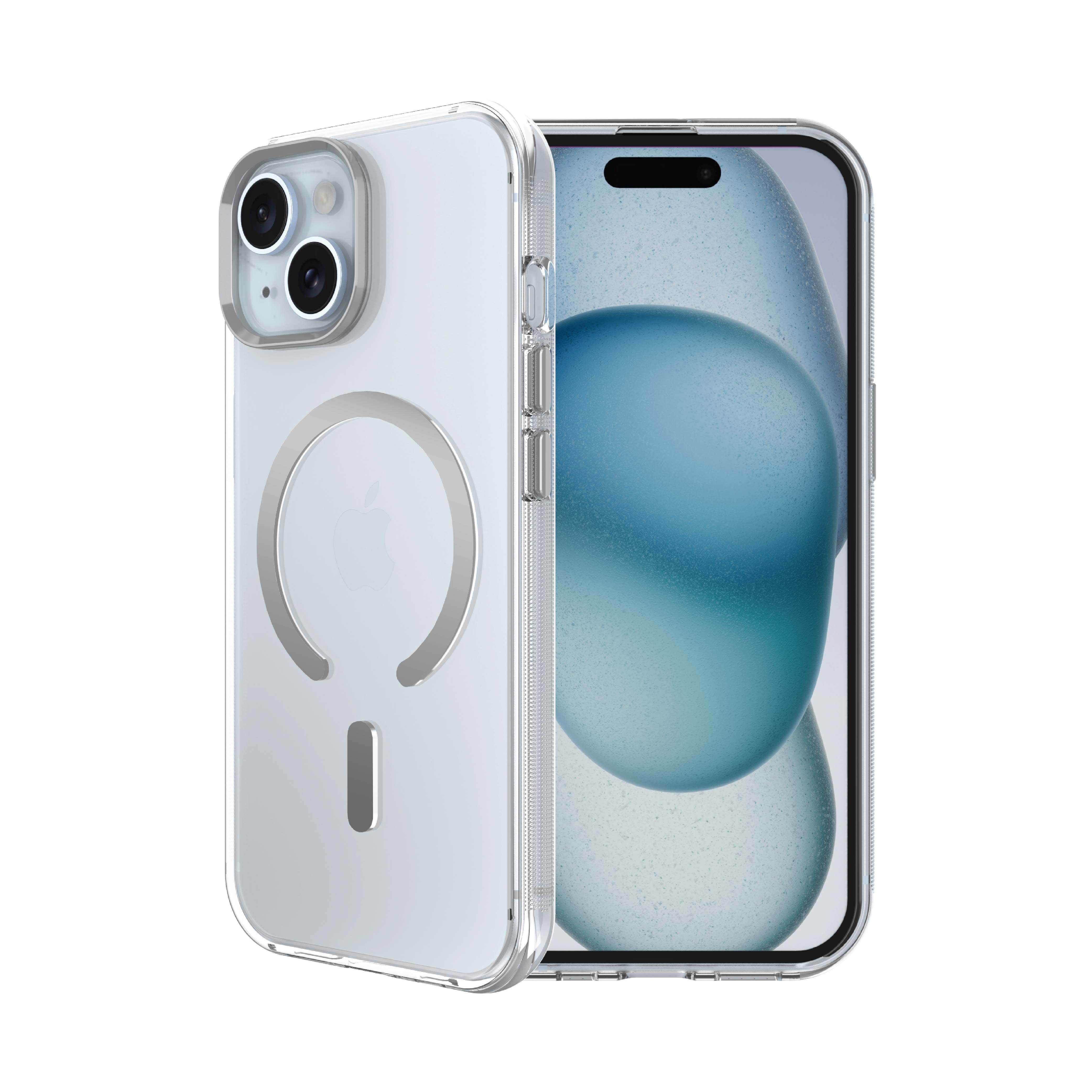 Body Glove Reflector Phone Case for iPhone 17e / 16e / 15 / 14 / 13, MagSafe Compatible - Clear/Silver