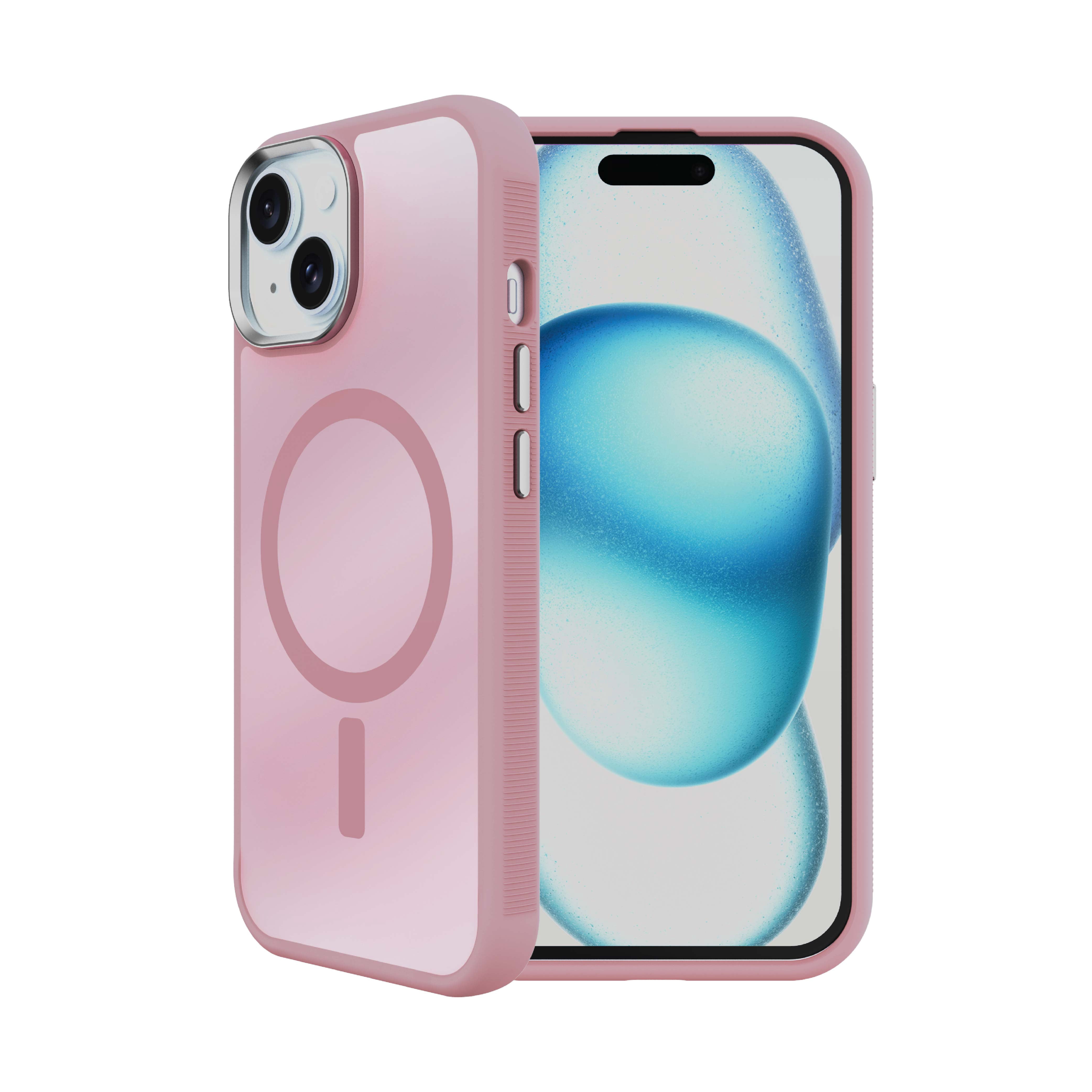 Body Glove Reflector Phone Case for iPhone 17e / 16e / 15 / 14 / 13, MagSafe Compatible - Metallic Rose Gold