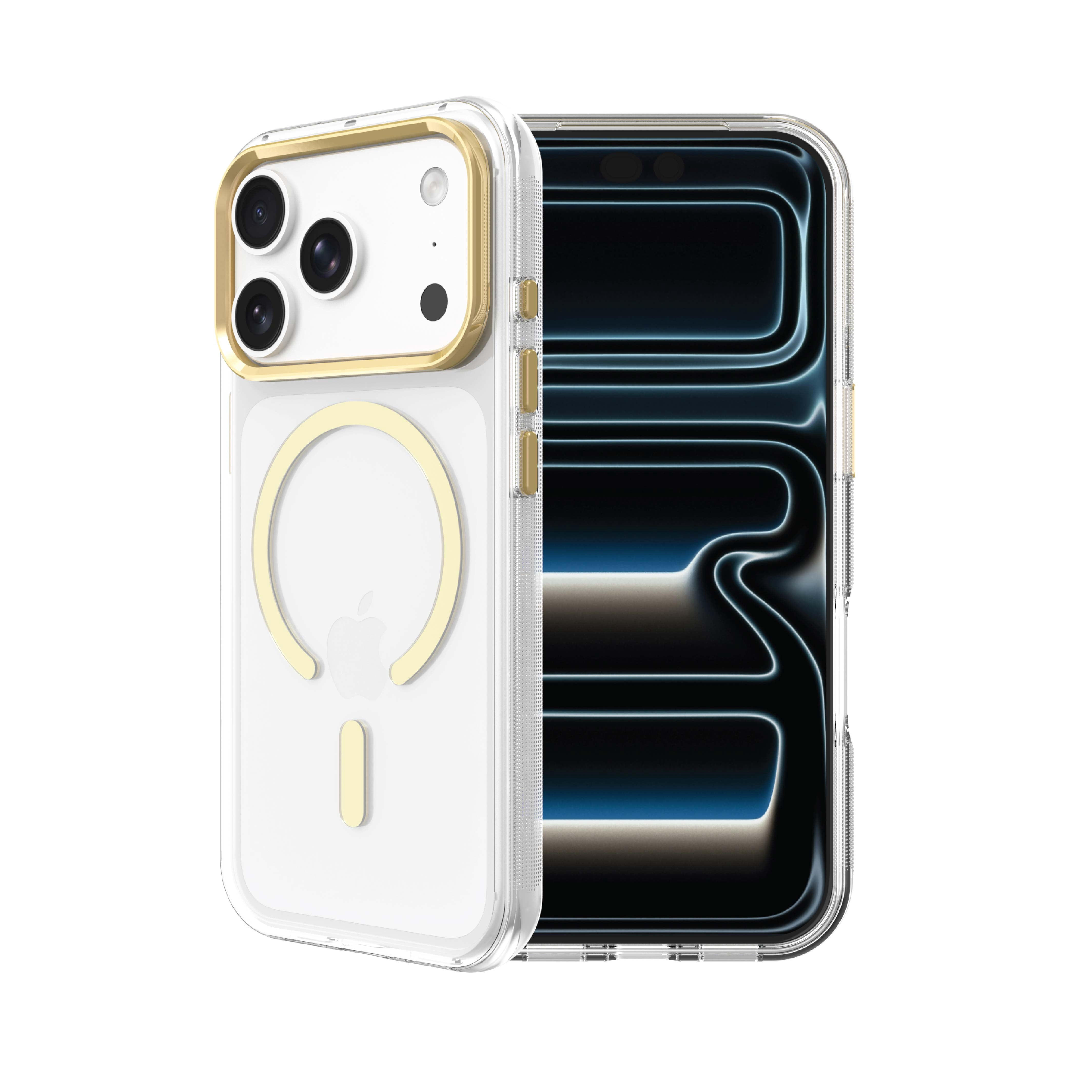 Body Glove Reflector Phone Case for iPhone 18 Pro Max / 17 Pro Max, MagSafe Compatible - Clear/Gold