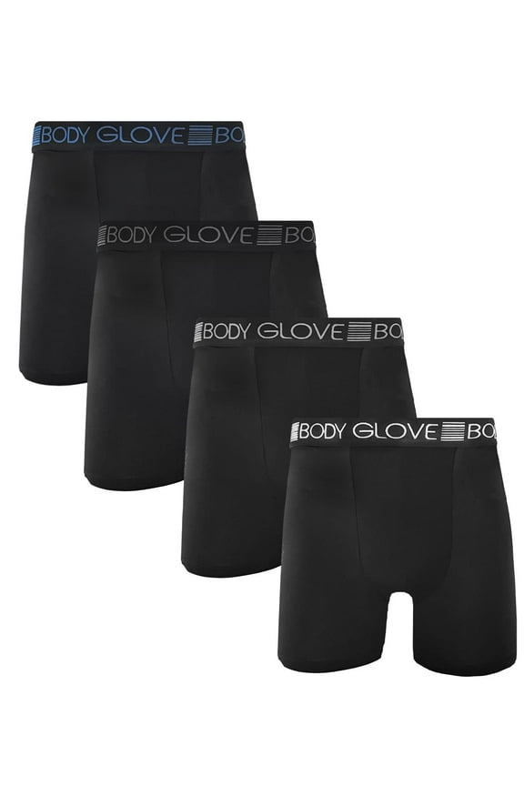 Men's 4-Pack Cooling Dry Fit Performance Underwear, Moisture Wicking Mens Boxer Briefs, No Chafe Male Support, M