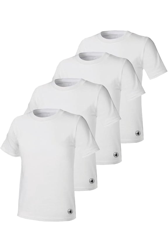 Men's Crew Neck 4 Pack Active 360 Stretch Breathable Shirts, Large
