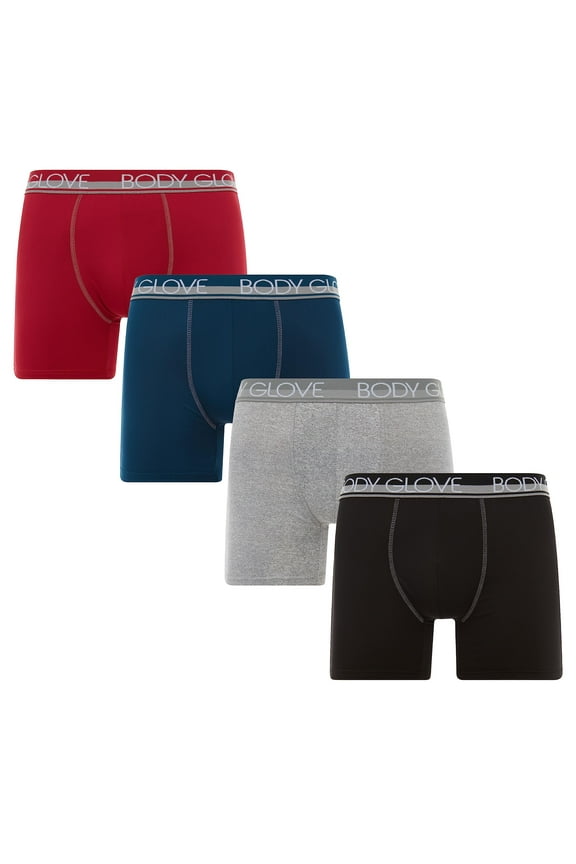 Men's Underwear Boxer Brief, 4 Pack Moisture Wicking Comfort Fit Stretch Soft Performance Cool Dry Pouch Support Sport Boxers Briefs for Men, Large Multicolor