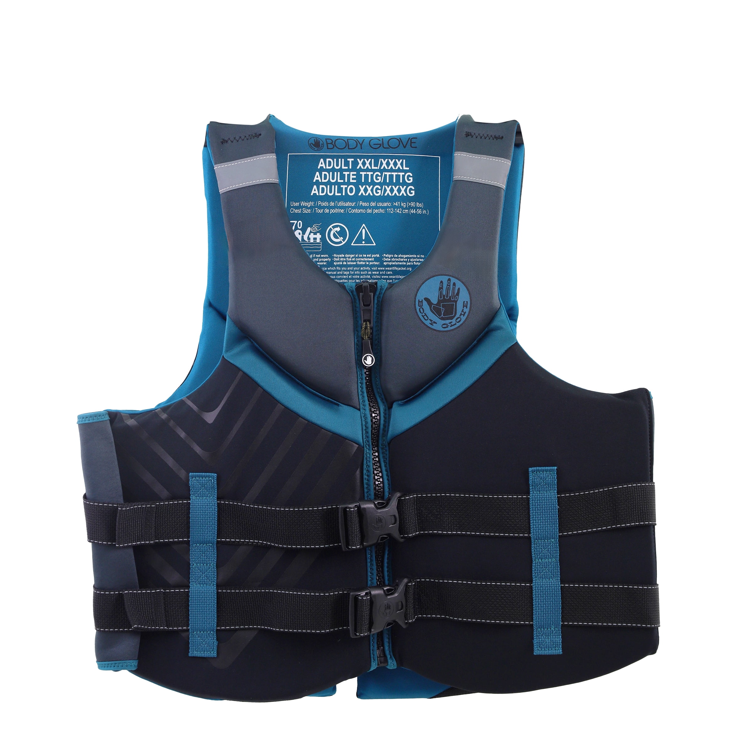 Body Glove Men's Adult Neoprene PFD Life Jacket and Vest, Dual Size 2XL/3XL, Blue