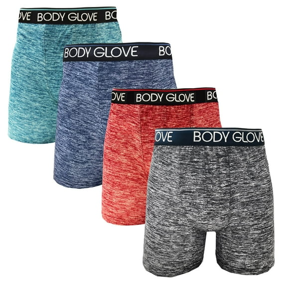 Body Glove Mens 4-Pack Micro Modal Boxer Briefs, Cool Moisture Wicking Pouch Brief, Multi-Color Male Underwear Boxers, X-Large