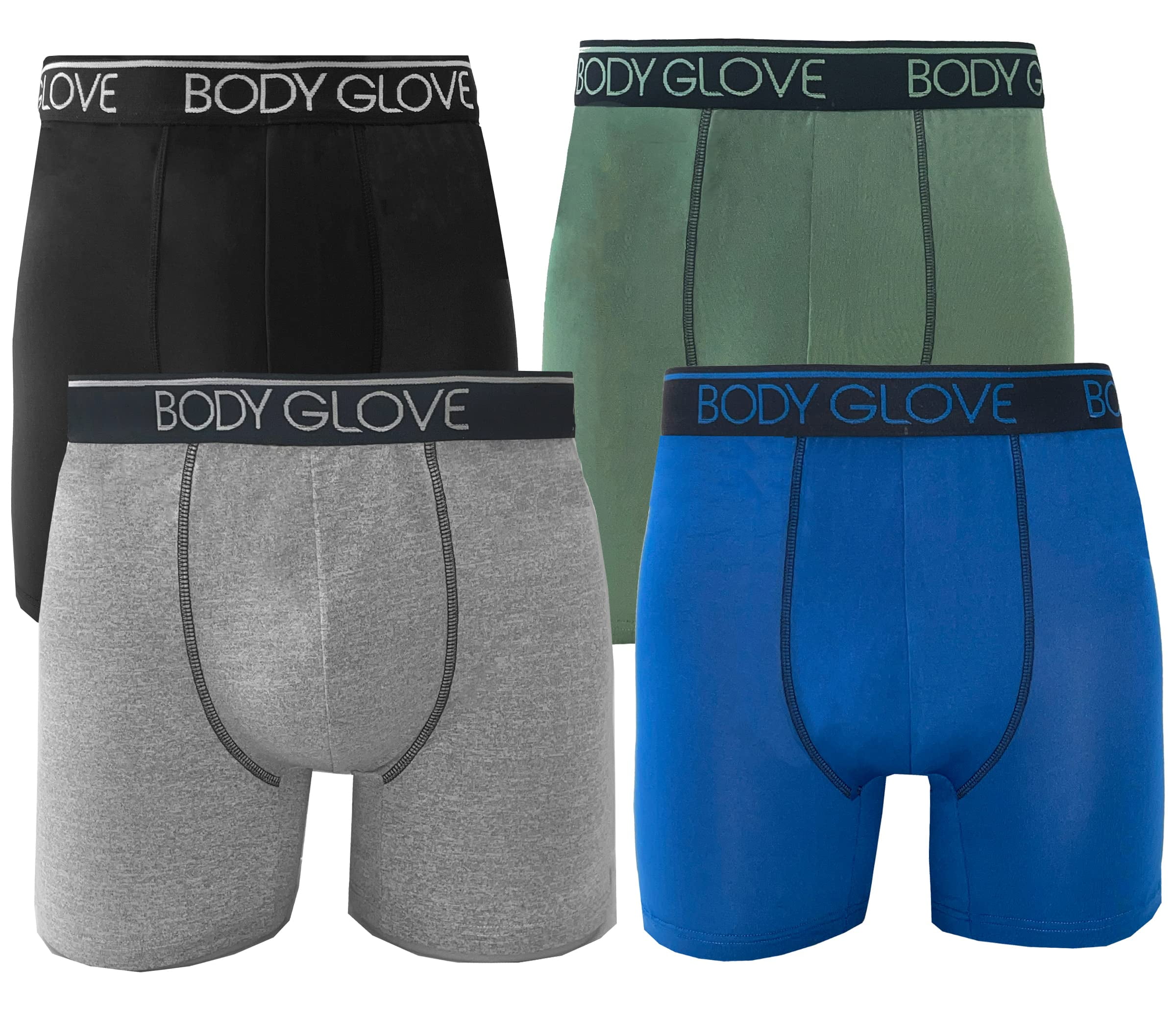 Body Glove Mens Boxer Briefs, Dry Fit Performance Underwear, Breathable  Athletic Sport Stretch Boxers, 4 Multicolor Pack/M 