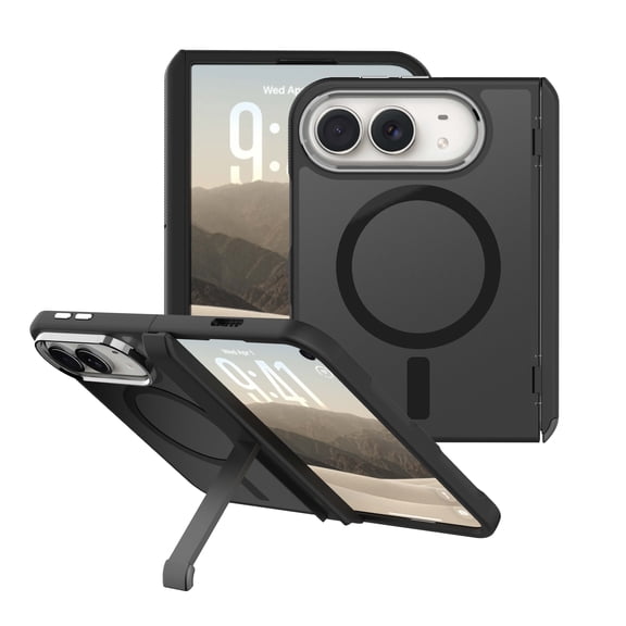 Body Glove Reflector Phone Case with Kickstand for iPhone Duo, MagSafe Compatible - Metallic Black