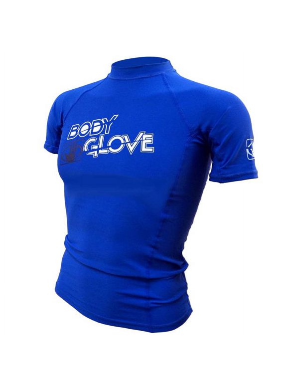 S/A Youth Fitted Basic Lycra Athletic Rash Guards, Unisex, Blue, Juniors 8
