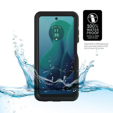 Body Glove Tidal Waterproof Phone Case for Motorola moto g 5G (2024) - Black/Clear