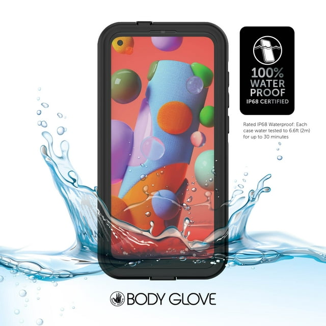 Body Glove Tidal Waterproof Phone Case for Samsung Galaxy A11 - Black/Clear