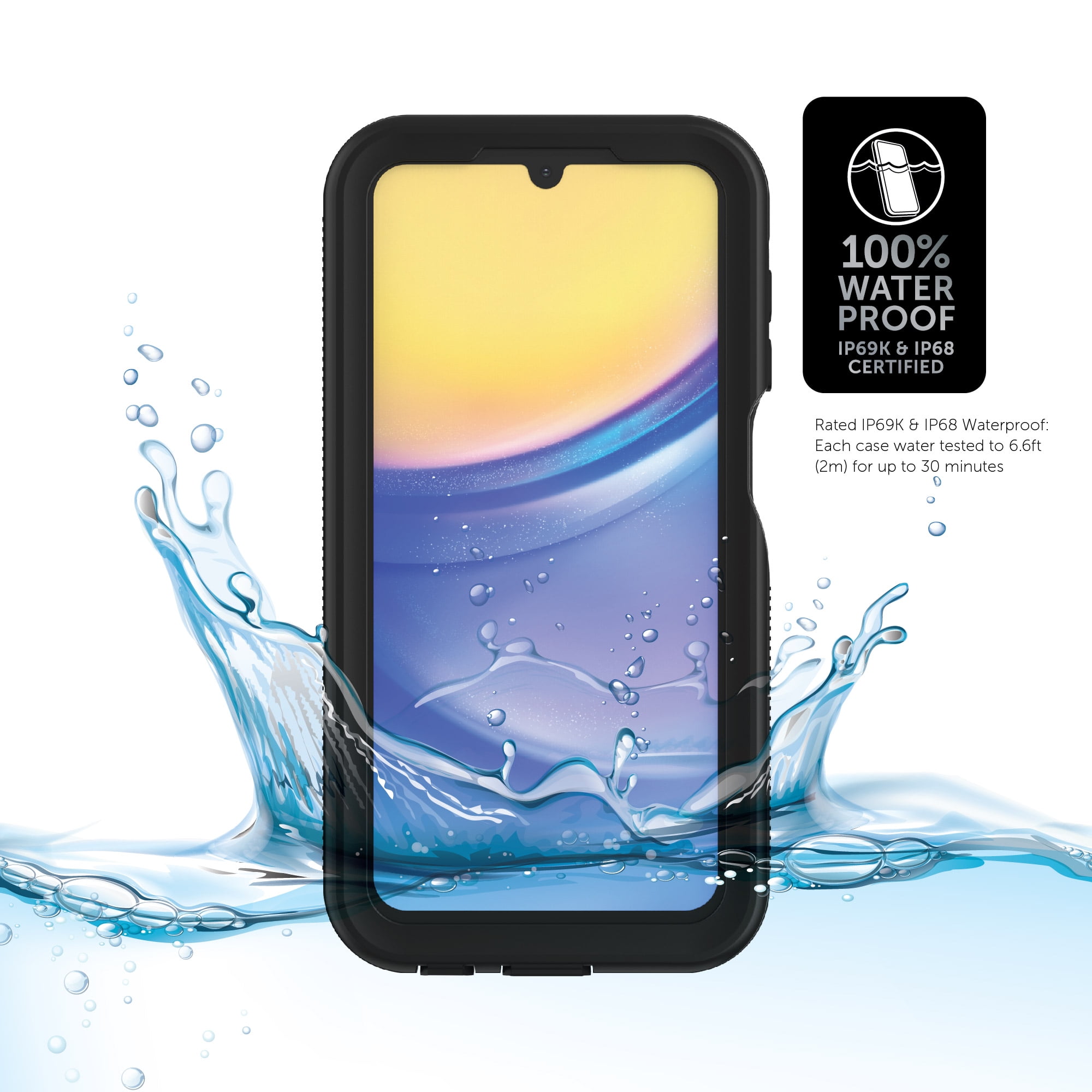 Body Glove Tidal Waterproof Phone Case for Samsung Galaxy A15 5G - Black/Clear