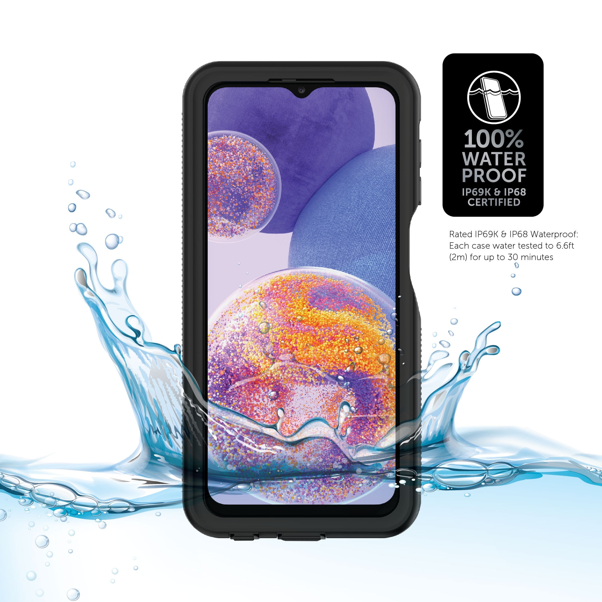 for Samsung Galaxy A23 5G Case, Waterproof Phone Case with Built-in Screen  Protector and Lanyard, Full Body Underwater Dustproof Shockproof Rugged