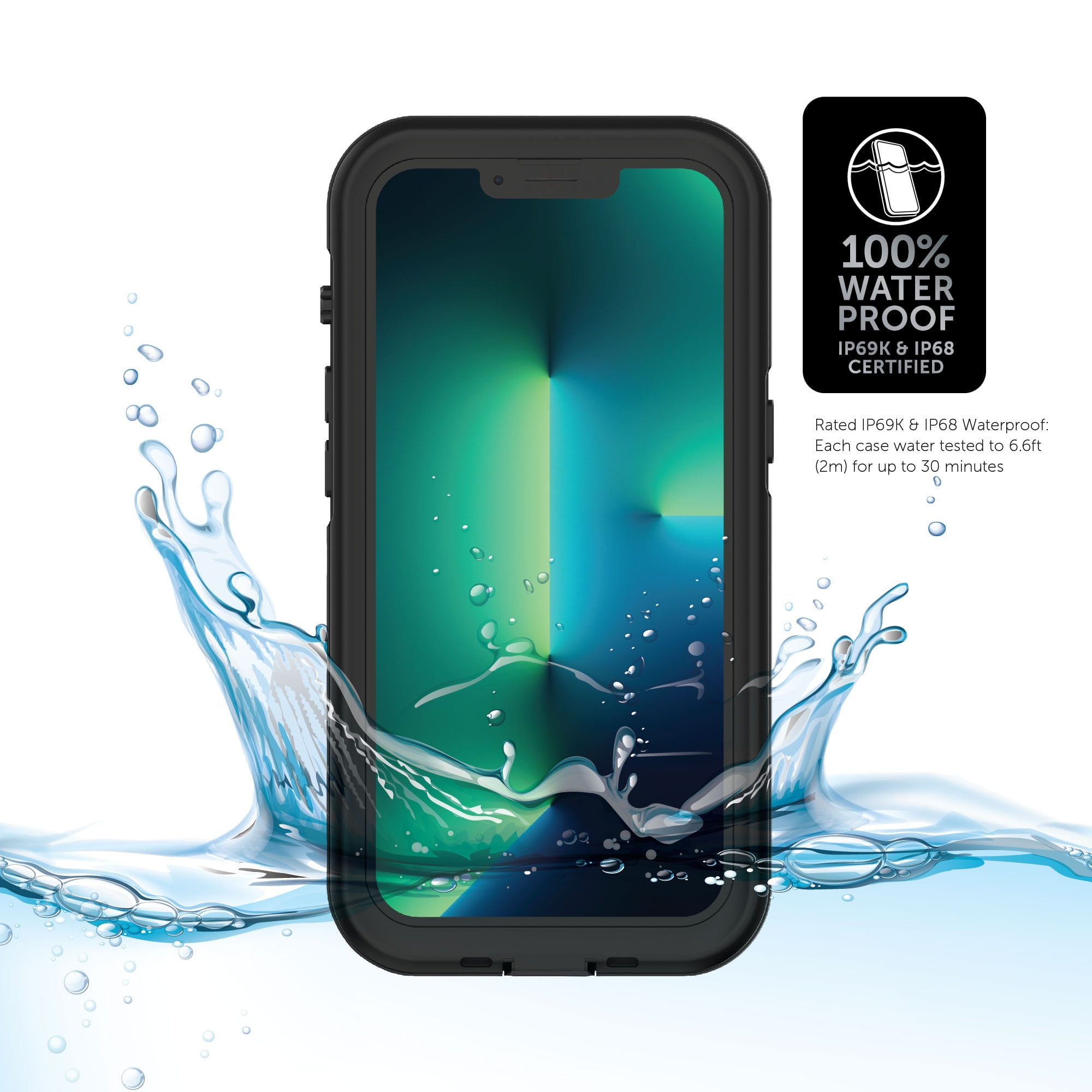 Body Glove Tidal iPhone 13 Pro Waterproof Case - Black/Clear Body Glove Tidal iPhone 13 Pro Waterproof Case - Black/Clear