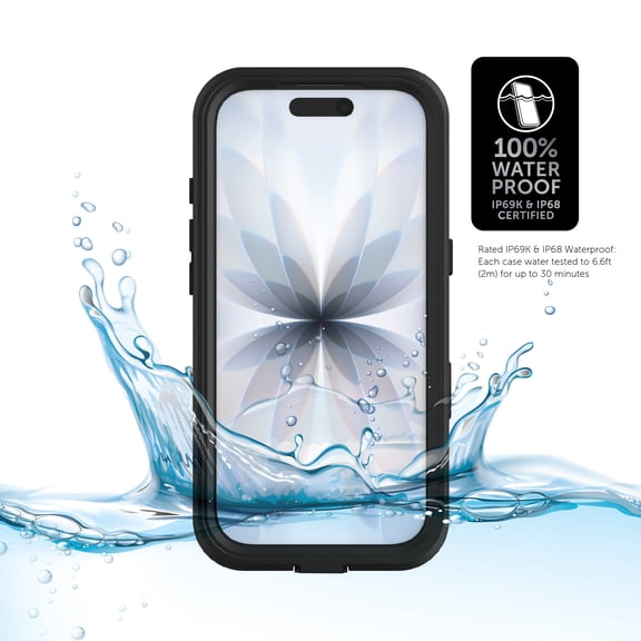 Open Box Body Glove Tidal Waterproof Phone Case for iPhone 17 - Black/Clear