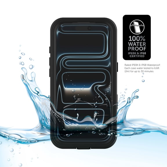 Body Glove Tidal Waterproof Phone Case for iPhone 18 Pro Max / 17 Pro Max, MagSafe Compatible - Black/Clear