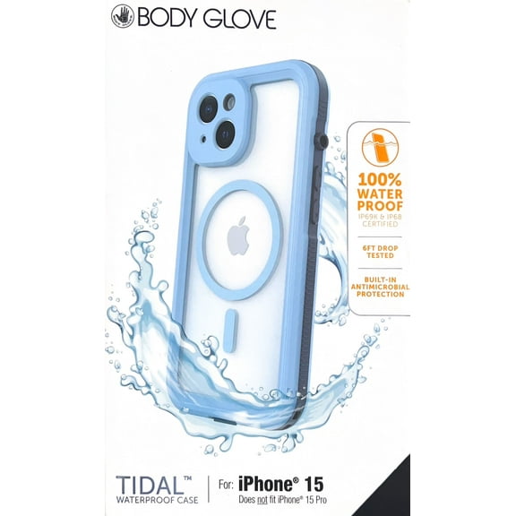 Body Glove Tidal Waterproof with MagSafe Case for iPhone 15 Powder Blue