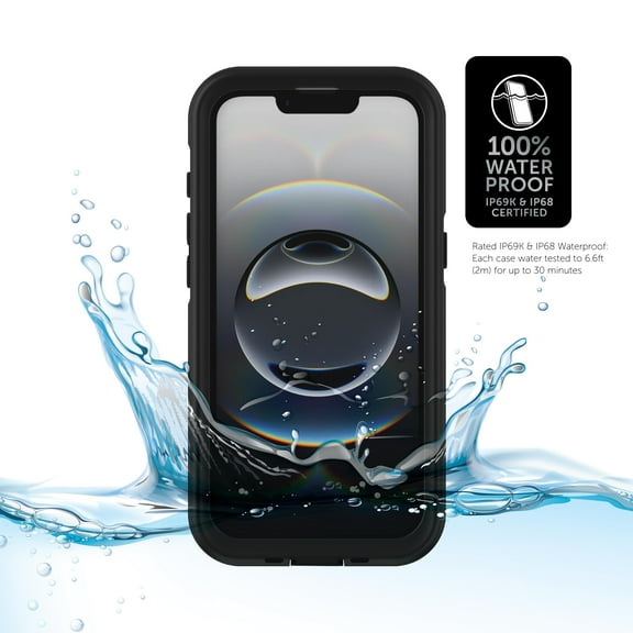 Body Glove Tidal Waterproof Phone Case for iPhone 16e - Black/Clear