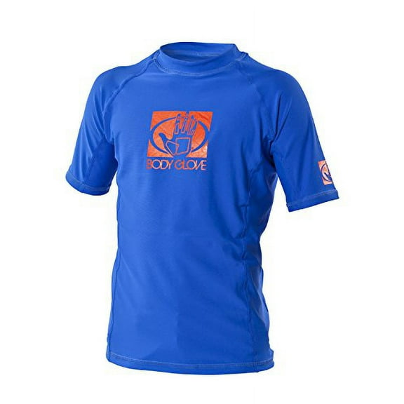 Body Glove Wetsuit Junior Basic Fitted Short Arm Rash Guard, Royal, 12
