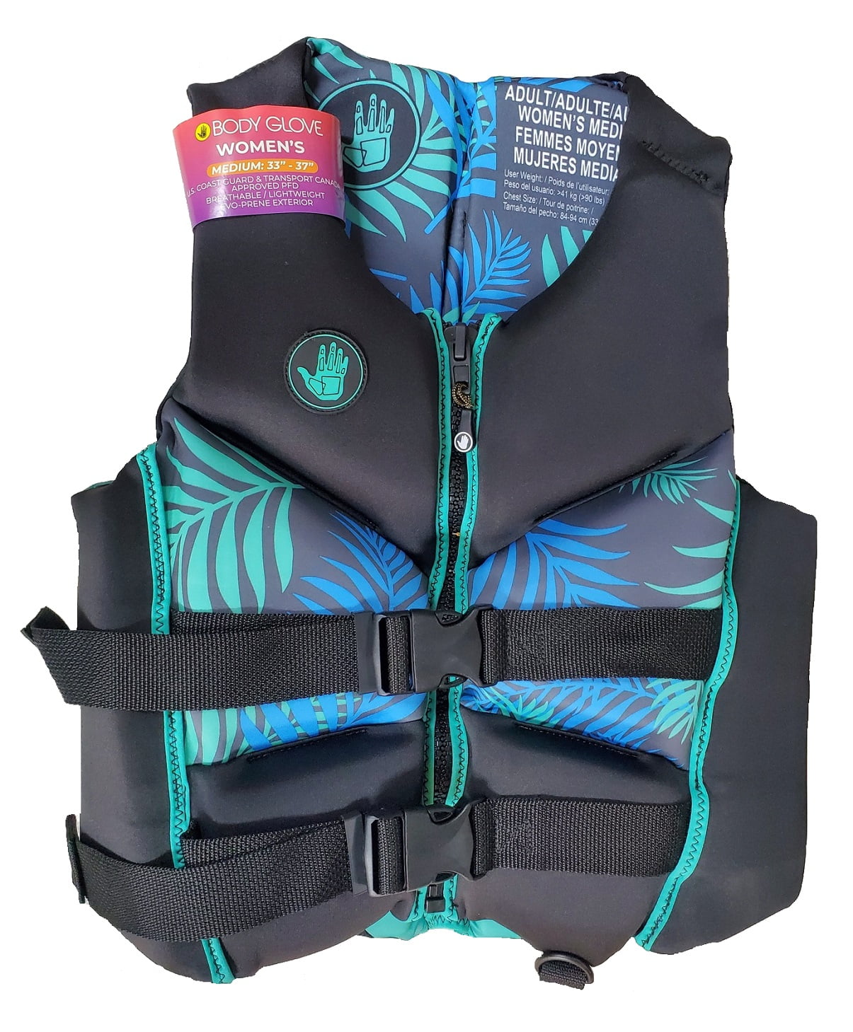 Body Glove Women's PFD (Personal Flotation Device) Medium 3337in Palm Green