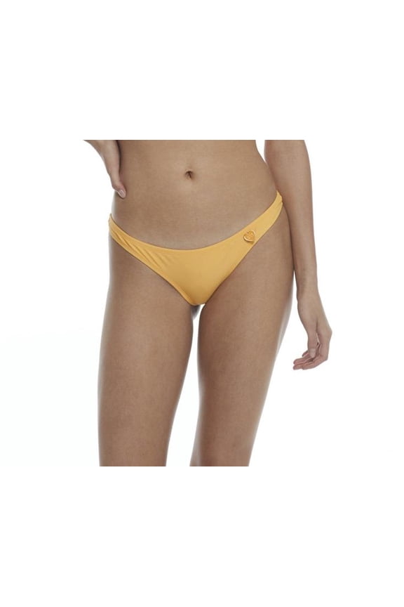 Women's Standard Thong Solid Minimal Coverage Bikini Bottom Swimsuit, Smoothie Sundream, Large