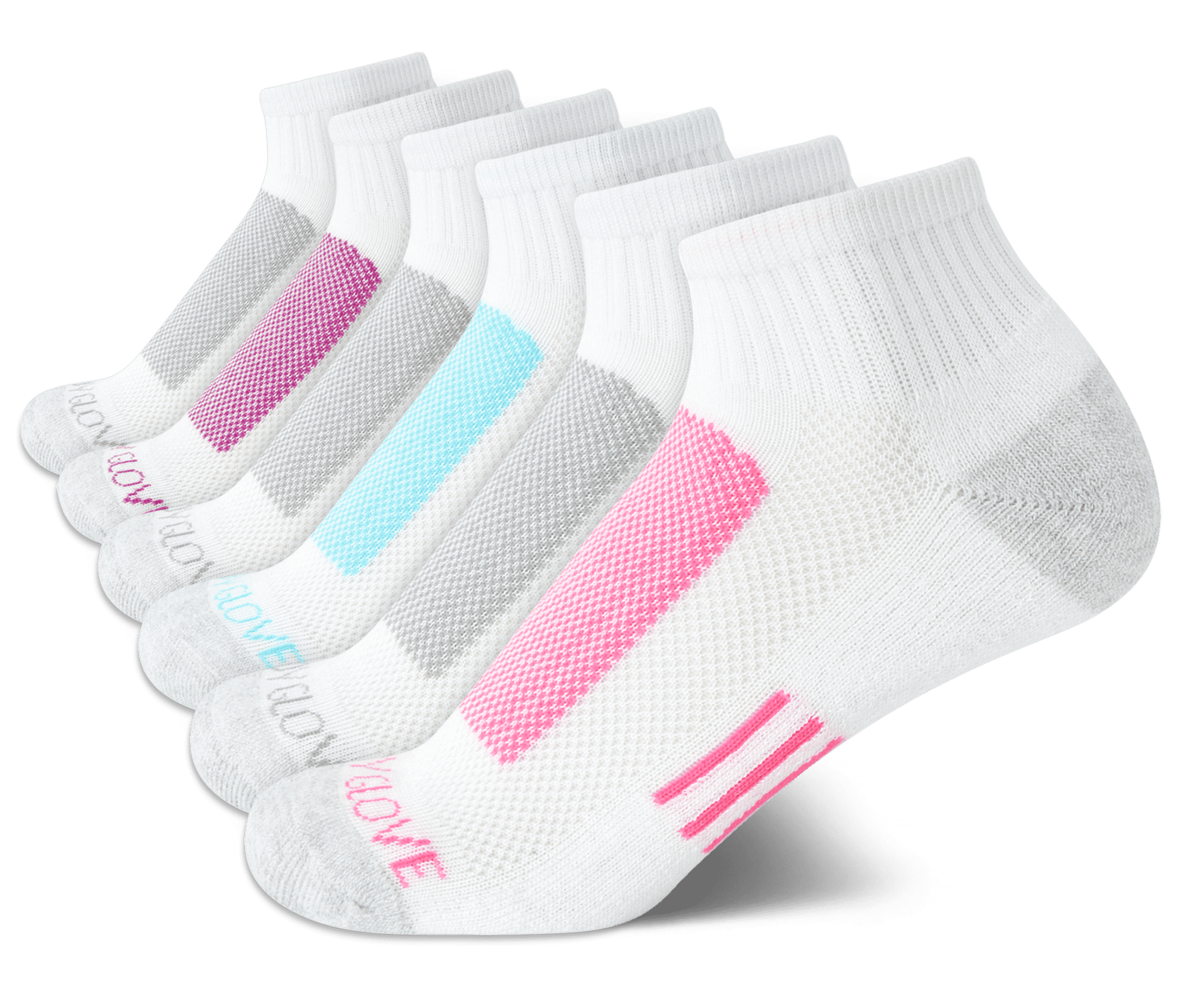Body Glove Women's Socks 6 Pack Performance Cushion Athletic Quarter