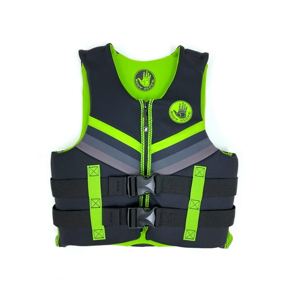 Body Glove Youth Boy Evoprene PFD, Life Jacket, (Teen, Male, 55-88 lbs., Black/Green)