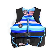 Body Glove Youth Girls PFD - One Size 50 - 90 Lbs - U.S. Coast Guard Approved PFD - Pink/Blue Stripe