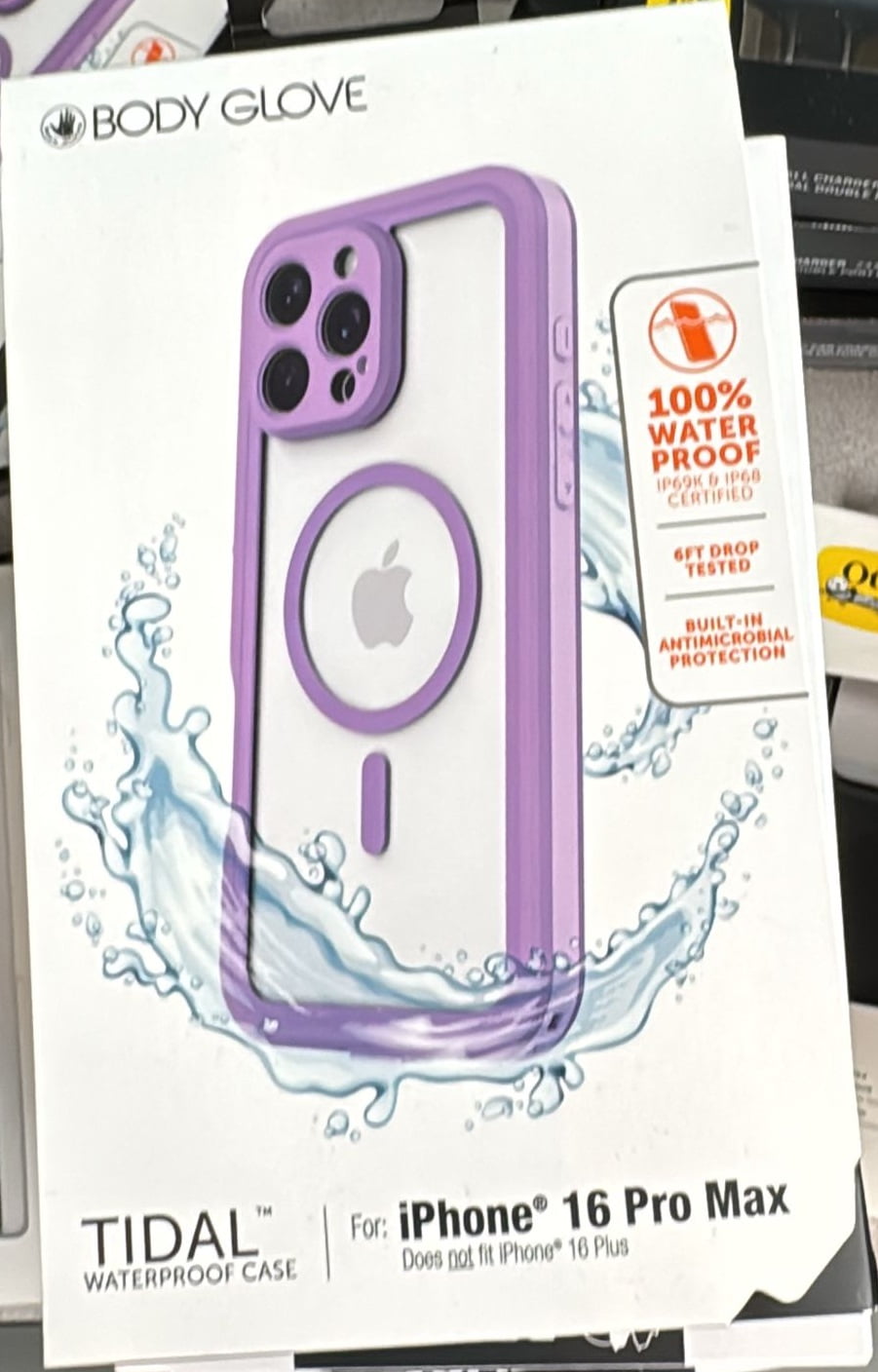 Body Glove iPhone 16 Pro Max Tidal Waterproof with MagSafe Case - Lavender/Clear - Submersible Protection, MagSafe Compatible