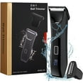 Body & Groin Hair Trimmer for Men,Waterproof DualHead Ceramic Blade Trimmer & Foil Blades,Wet