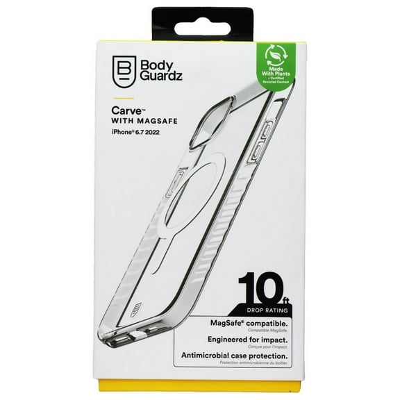 Body Guardz Carve Series Case for MagSafe for  iPhone 14 Plus - Clear