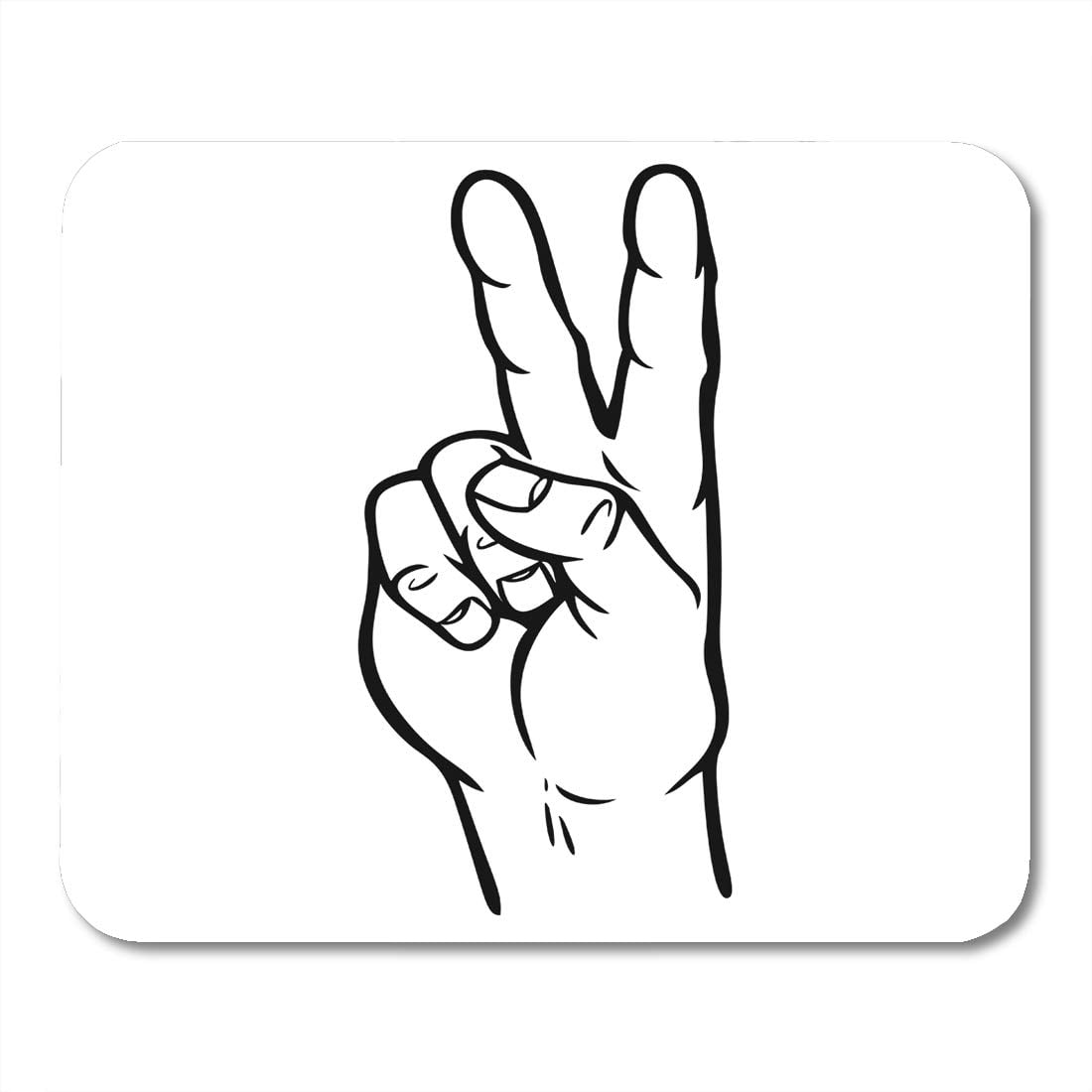 Mouse Peace Sign Body Hand Peace Sign Cartoon Finger Gesture Mousepad Mouse Pad Mouse ...