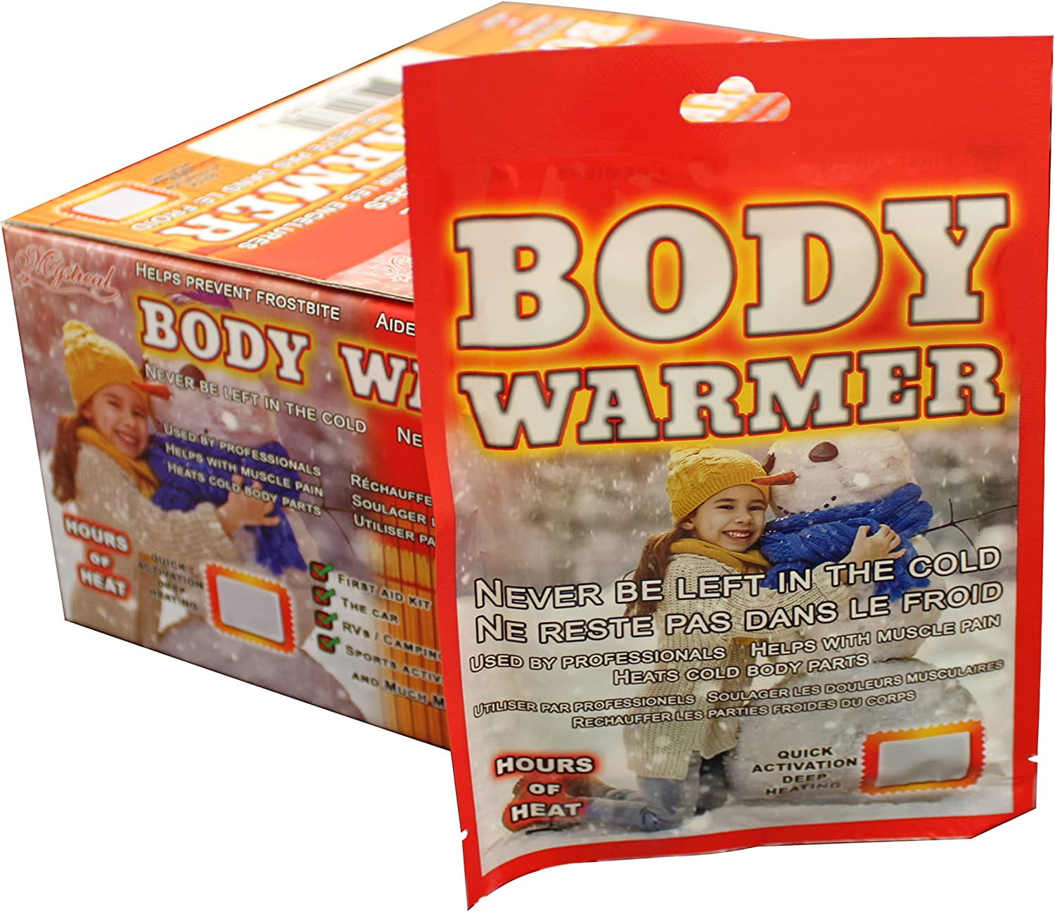 Body & Hand Warmer Large Heat Pack | Long Lasting Safe Natural Odorless Air Activated Heated Warmer Packs with Adhesive | Get Hours of Warmth | 40 Individual Single Use Warmth Packs by Mystical Fire